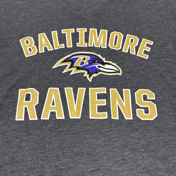 Baltimore Ravens T-Shirt Fanatics Women’s S Gray Short Sleeve NFL Graphic - Picture 3 of 4